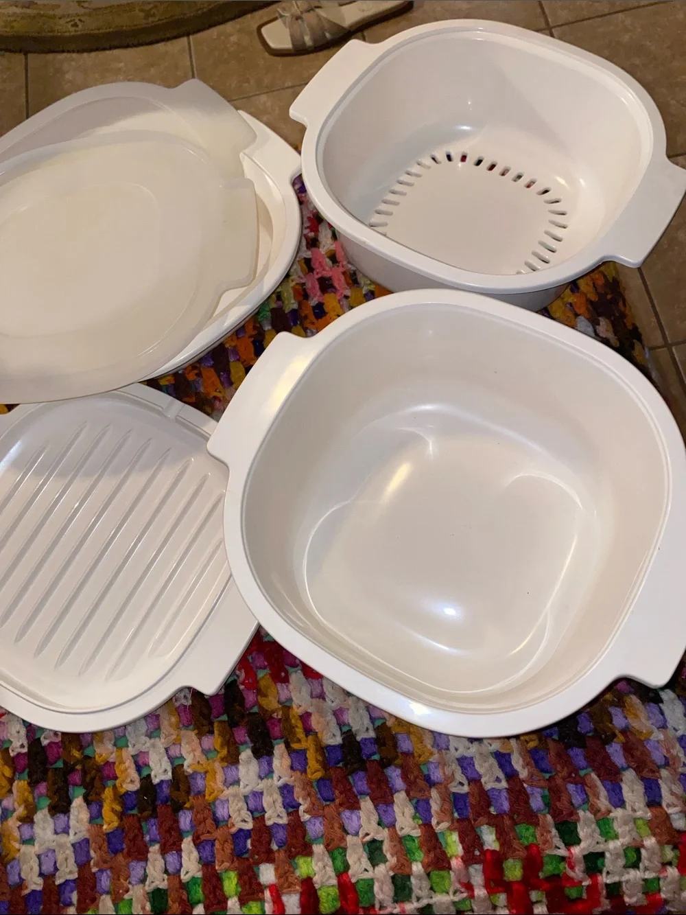 Vintage Nordic Ware & Rubber-ware White Multipiece Food Prep and Serving Set